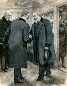 El Príncipe de Gales saludando al Emperador Alemán, Estación de Charing Cross, 20 de enero de 1901