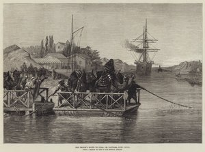 La ruta del Príncipe a la India, El Kantara, Canal de Suez (grabado) de English School