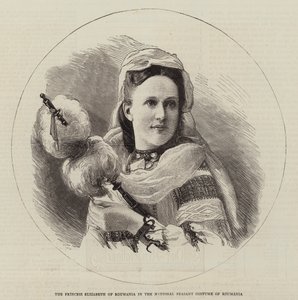 La Princesa Isabel de Rumania con el Traje Nacional de Campesina de Rumania (grabado) de English School