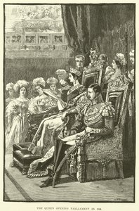 La Reina abriendo el Parlamento en 1846 de English School