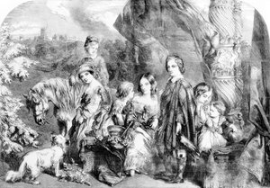 La Reina y sus hijos en Windsor Great Park, de 