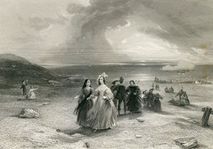 La Reina en Burlington, por R. Wallis, 1844 de English School