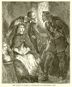 La reina de Jacobo II oculta en Gravesend, 1688 de English School