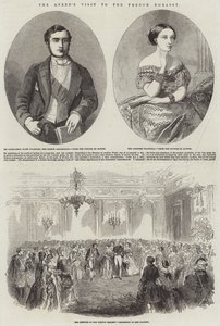 La visita de la Reina a la Embajada Francesa (grabado) de English School