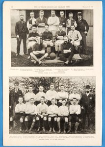 Los Ravensbourne y los Connaught, equipos de fútbol presentados en The Illustrated Sporting and Dramatic News, 13 de febrero de 1892