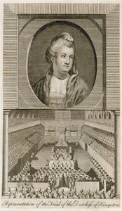 La Representación del Juicio de la Duquesa de Kingston en Westminster Hall