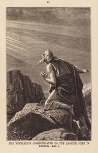El Apocalipsis comunicado al apóstol Juan en Patmos (grabado) de English School