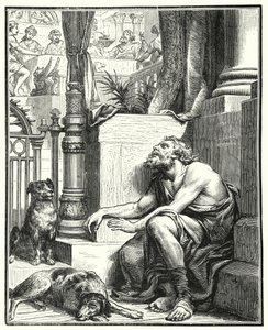 El rico y Lázaro (grabado) de English School