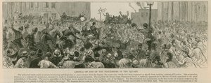 El motín en Trafalgar Square: Llegada de una de las procesiones a la plaza de English School