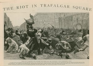 El motín en Trafalgar Square: Pelea en St Martins Lane entre la policía y el contingente de Clerkenwell Green de English School