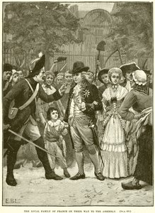 La familia real de Francia en su camino a la Asamblea de English School