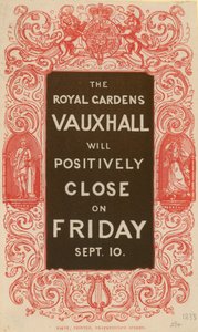 Los Jardines Reales de Vauxhall cerrarán positivamente