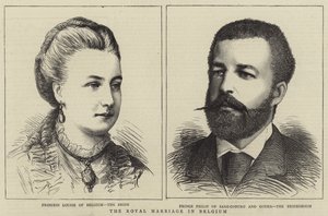 El matrimonio real en Bélgica (grabado)