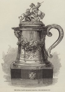 Regata del Escuadrón Real de Yates, la Copa del Emperador (grabado) de English School
