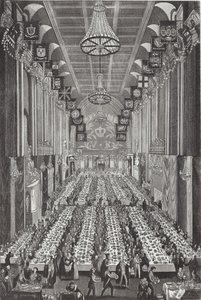 El banquete real en Guildhall el 9 de noviembre de 1837