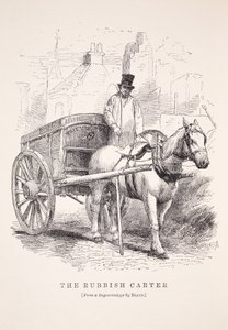 El cartero de basura, ilustración de London Labour and London Poor de Henry Mayhew, pub. 1862 de English School