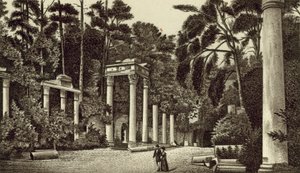 Las ruinas, Virginia Water (litografía) de English School