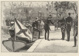 El Escuadrón Naval Ruso en Toulon, desembarco del Almirante Avellan de English School