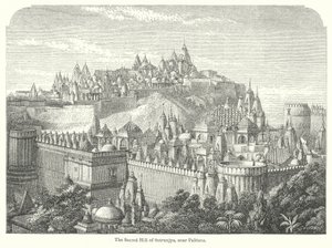 La colina sagrada de Sutrunjya, cerca de Palitana (grabado) de English School