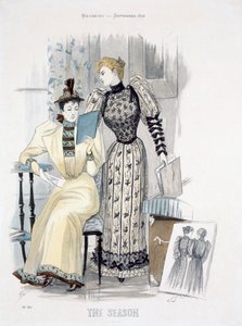La Temporada, lámina de moda para The Queen, septiembre 1892 de English School