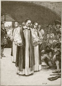 Los Siete Obispos entrando en la Torre, ilustración de Cassells Illustrated History of England de English School