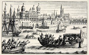Los Siete Obispos yendo a la Torre, abril de 1688 de English School