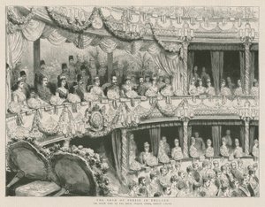 El Shah de Persia en Inglaterra; La visita de estado a la Ópera Real Italiana, Covent Garden de English School
