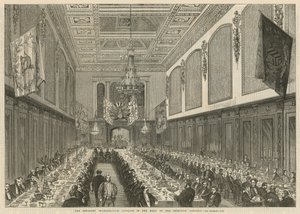 Banquete de inauguración de los Sheriffs en el salón de la Compañía de Peleteros de English School