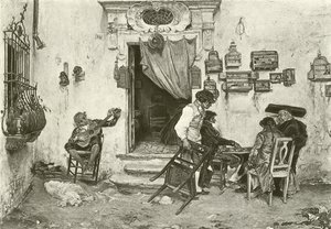 La tienda de Figaro (grabado) de English School