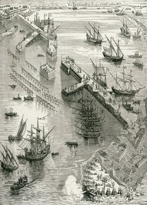 El asedio de Rochelle, de La historia de Francia, por Emile de Bonnechose, publicado por Ward, Lock and Co, Londres de English School