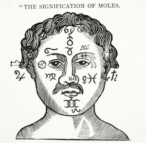 El significado de los lunares, ilustración de Chap-books del Siglo XVIII de John Ashton, pub. 1882