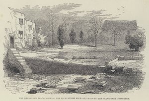 El Sitio de New Place, mostrando las Excavaciones recientemente realizadas por el Comité de Shakespeare de English School