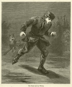 El patinador y los lobos (grabado) de English School