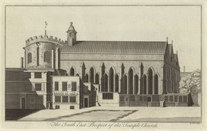 Vista Sureste de la Iglesia del Templo, Londres