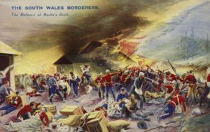 Los South Wales Borderers en la defensa de Rorkes Drift, Sudáfrica, Guerra Zulú, 1879
