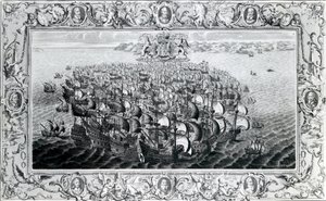 La Armada Española, publicada por John Pine, 1739 de English School
