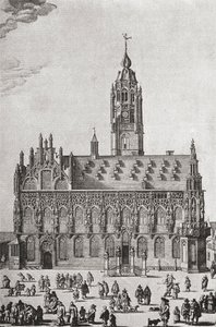 El Stadhuis, Middelburg, como era en el siglo XVI, de 