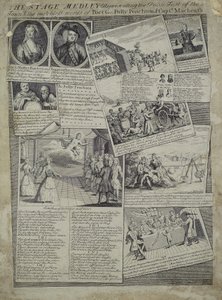El Popurrí del Escenario representando el gusto educado de la ciudad y los méritos incomparables del poeta G., Polly Peachum y el Capitán Macheath, c.1728 de English School