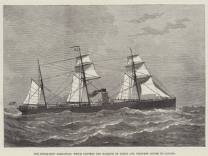 El Vapor Sarmatian, que transporta al Marqués de Lorne y la Princesa Louise a Canadá (grabado) de English School