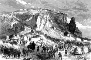El asalto a Magdala, el Domingo de Pascua, 13 de abril de 1868, de La expedición británica a Abisinia, 1868 de English School
