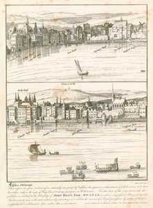 The Strand, Londres, desde el río Támesis en el siglo XVII de English School
