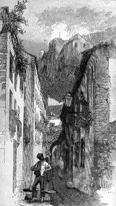 La calle debajo del Alcázar, Málaga, España, de 