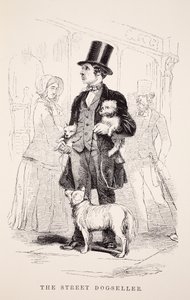 El Vendedor de Perros Callejero, ilustración de London Labour and London Poor por Henry Mayhew, pub. 1862 de English School