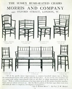 Las sillas Sussex Rush-Seated, hechas por Morris and Company de English School