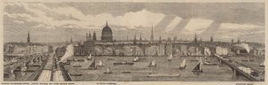 El Terraplén del Támesis en el lado norte del Támesis desde el Palacio de Westminster hasta el Puente de Blackfriars de English School