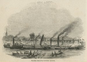 La regata del Támesis en el Puente Putney de English School