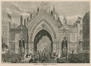 El Día de Acción de Gracias: el arco triunfal en Ludgate Hill de English School