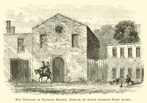 El teatro en Tankard Street, Ipswich, donde Garrick actuó por primera vez de English School