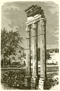 Las tres columnas del Templo de Cástor de English School