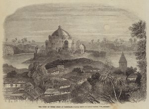 La tumba de Shere Shah en Sasseram (grabado) de English School